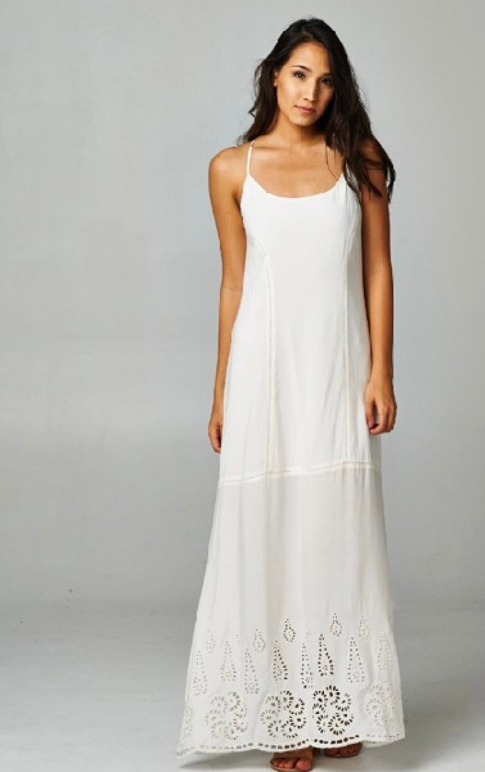 Eyelet Sleeveless Maxi Dress – Son Soles